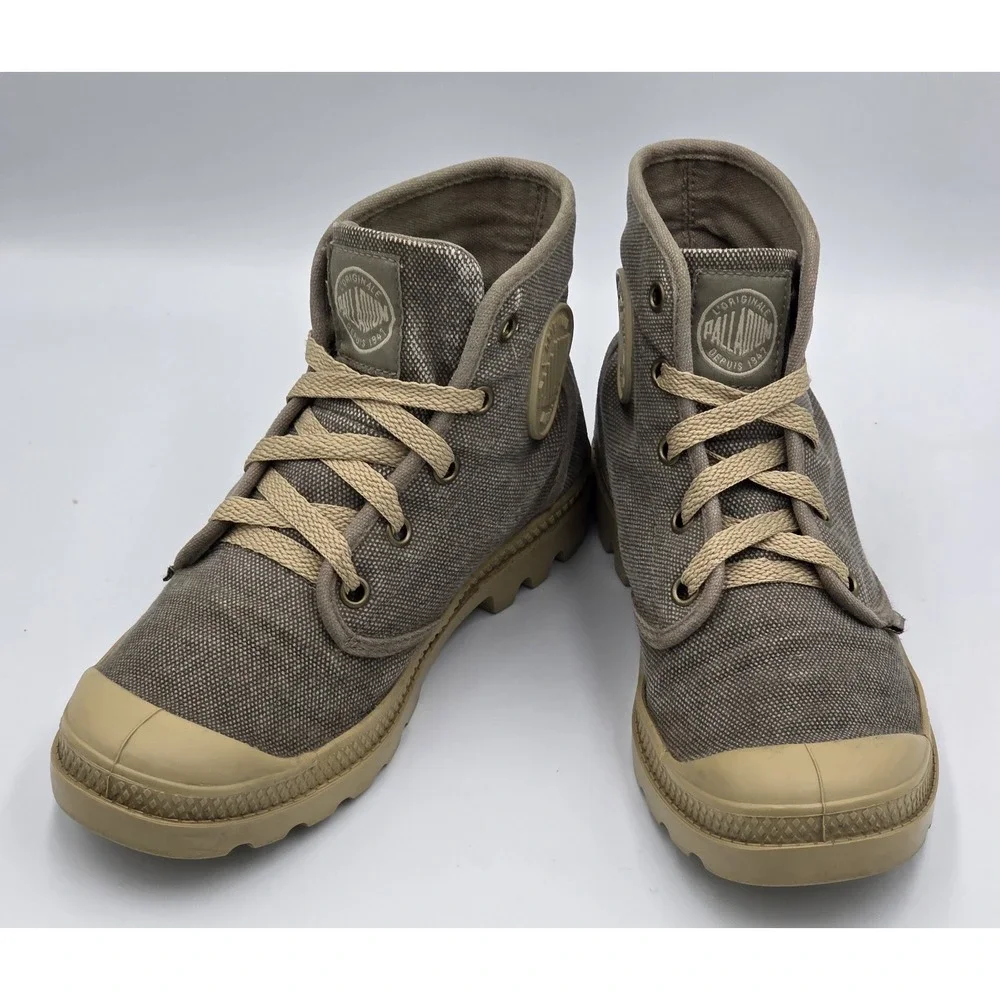 Palladium Women's‎ Pampa Hi Tan Brown Canvas Ankle Boots 5.5